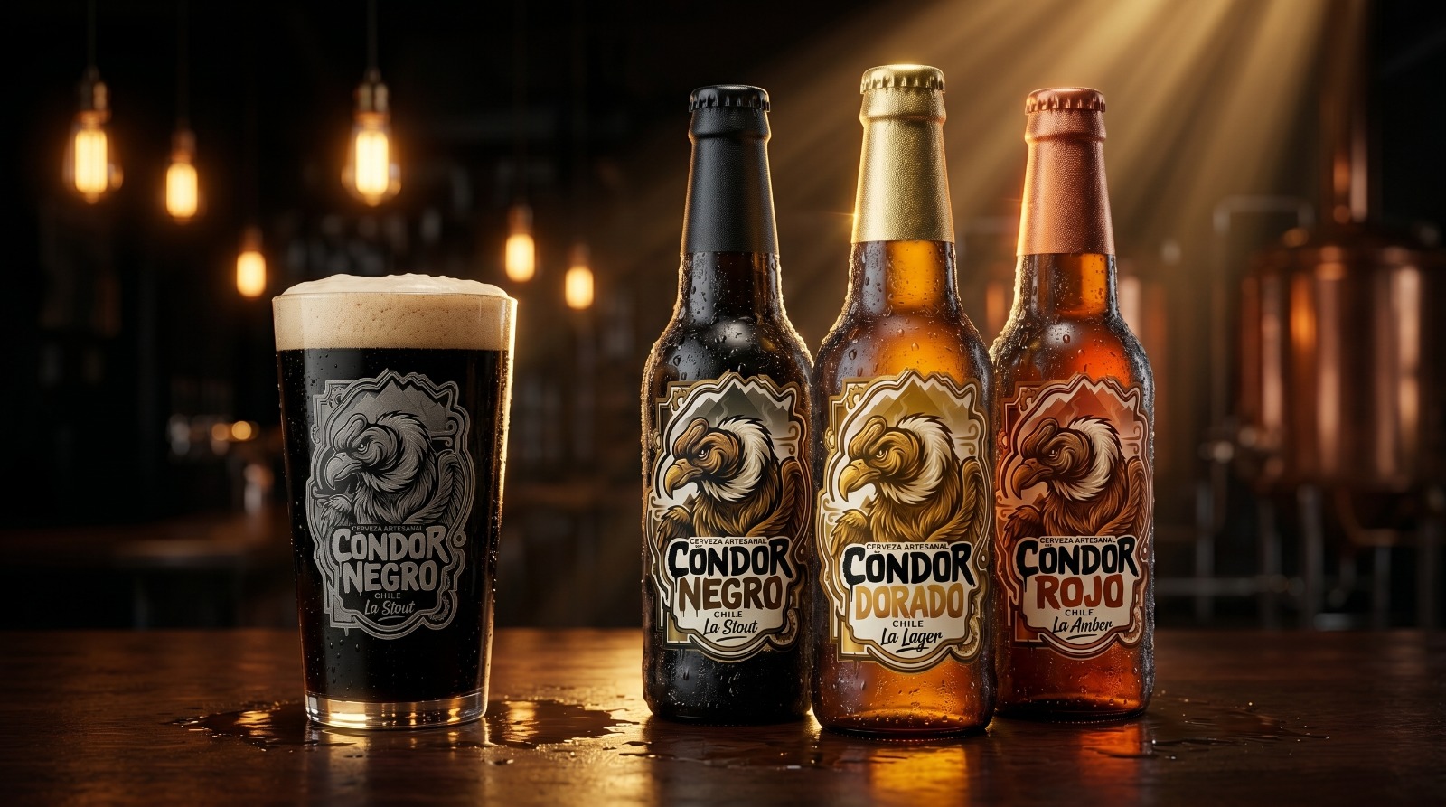 Cóndor Negro, Dorado y Rojo — Con actitud